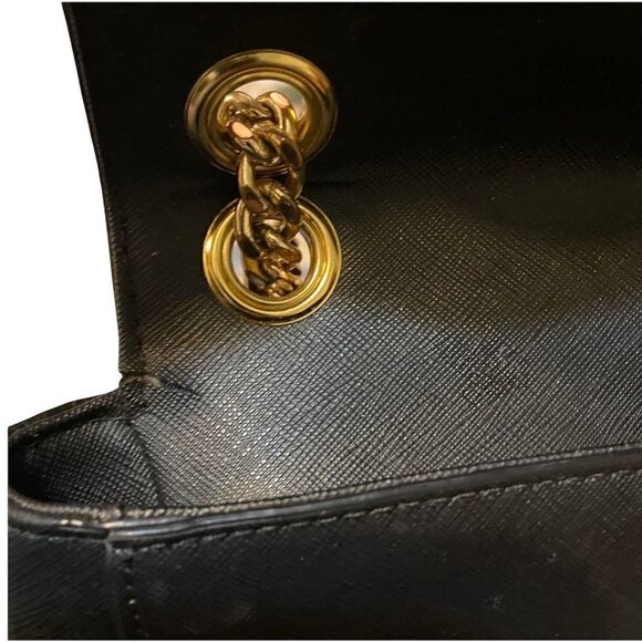 Michael Kors Black Leather Studded Tina Shoulder Flap Bag - Picture 5 of 7